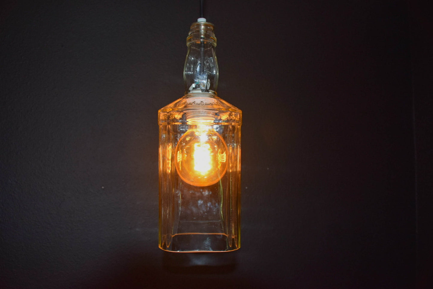 Upcycled Whiskey Bottle Light Fixture