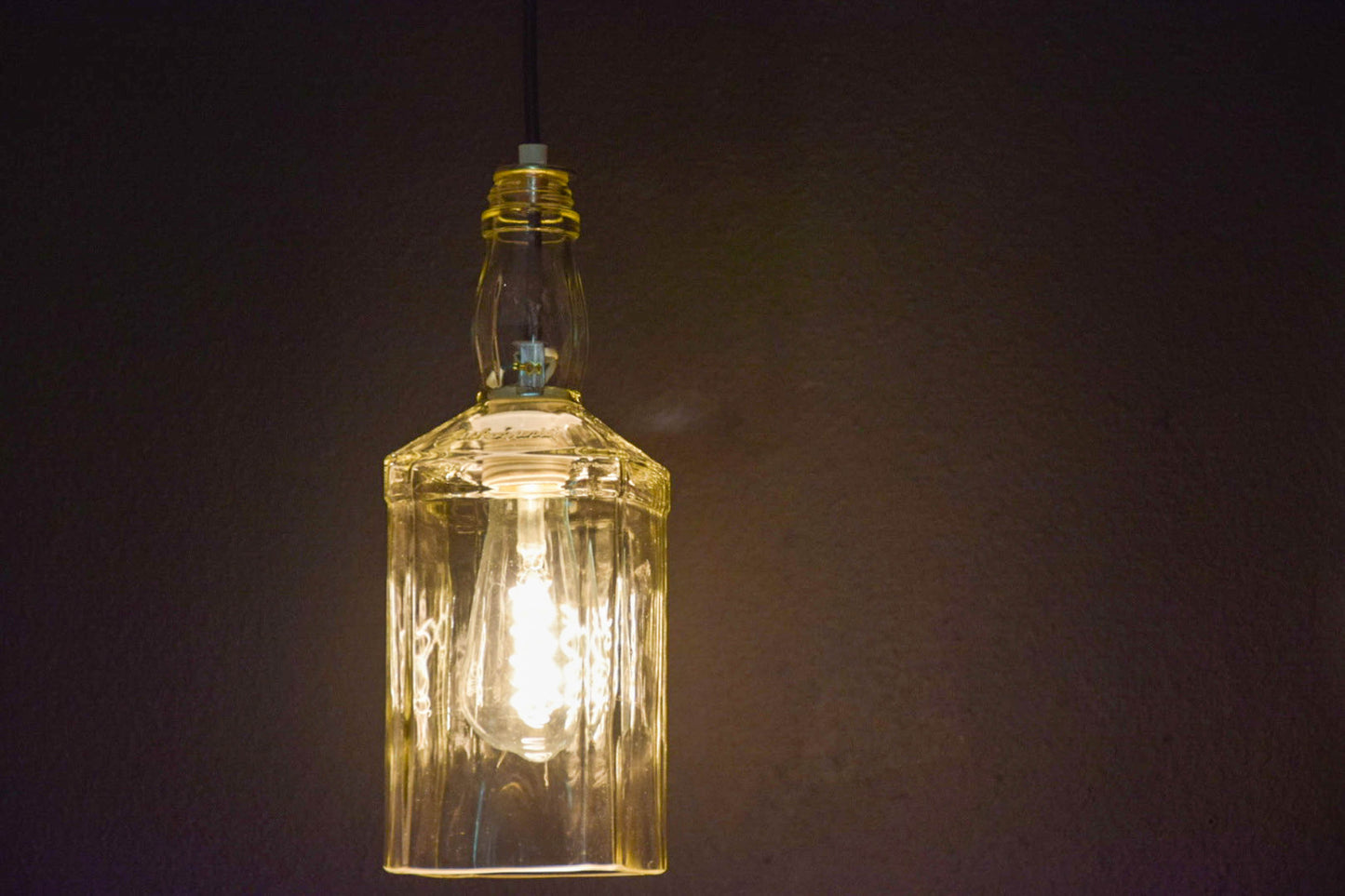 Upcycled Whiskey Bottle Light Fixture