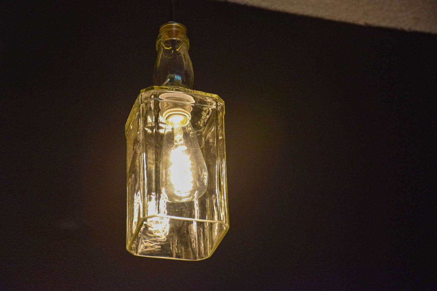 Upcycled Whiskey Bottle Light Fixture