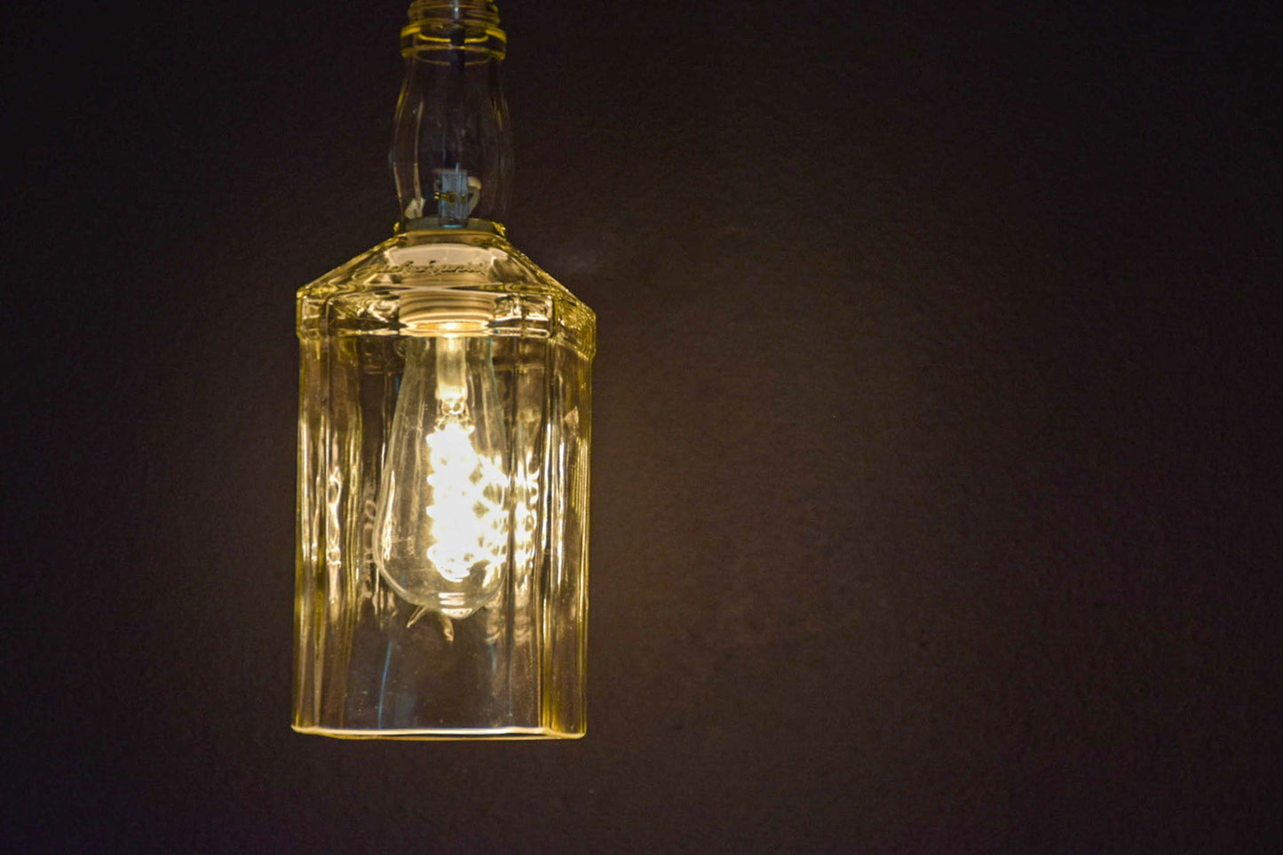 Upcycled Whiskey Bottle Light Fixture