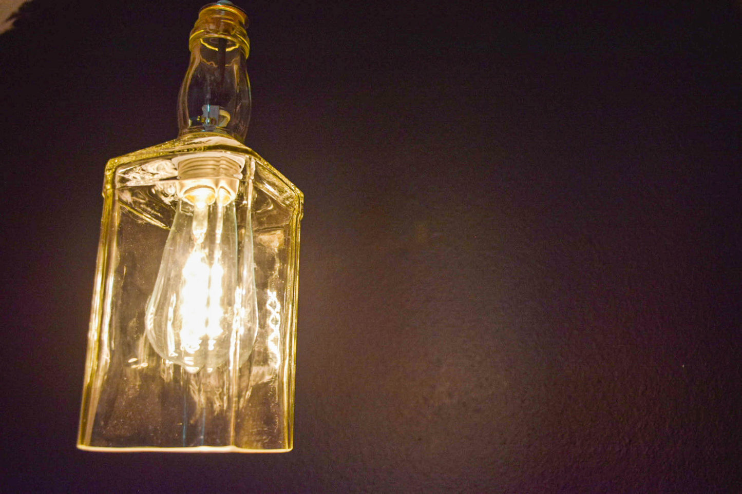 Upcycled Whiskey Bottle Light Fixture