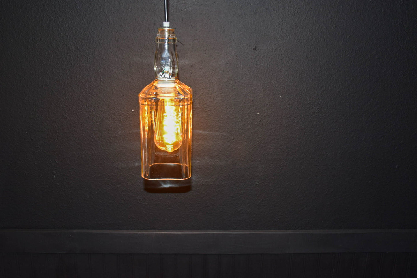 Upcycled Whiskey Bottle Light Fixture