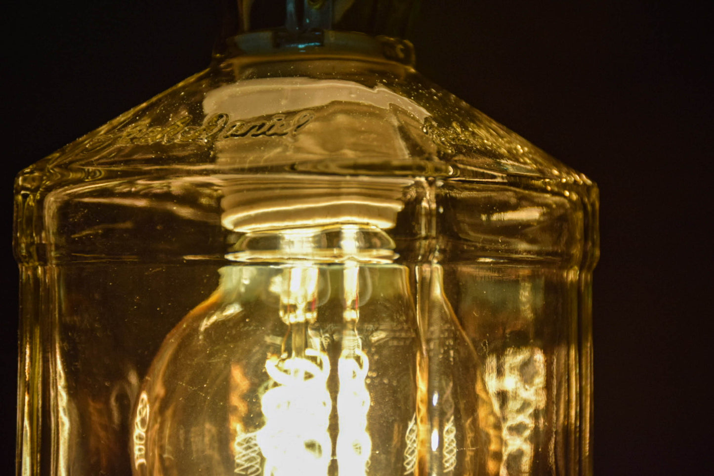 Upcycled Whiskey Bottle Light Fixture