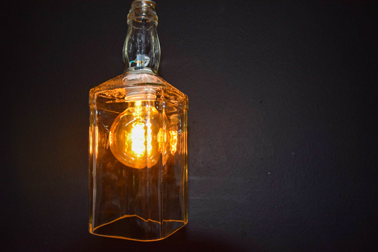 Upcycled Whiskey Bottle Light Fixture