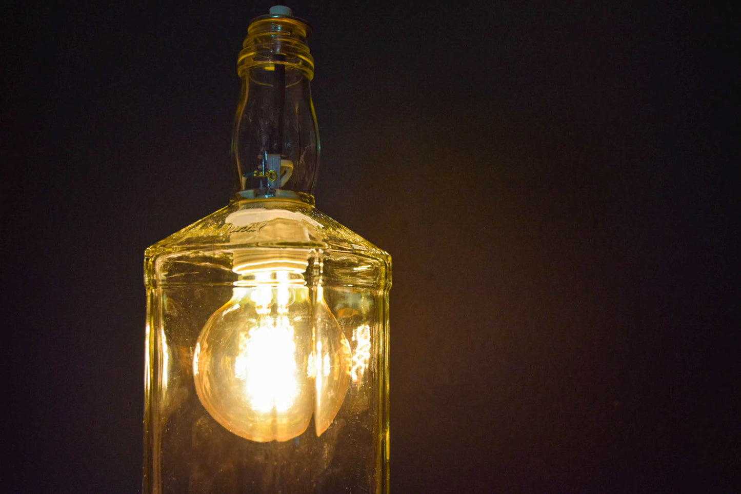 Upcycled Whiskey Bottle Light Fixture