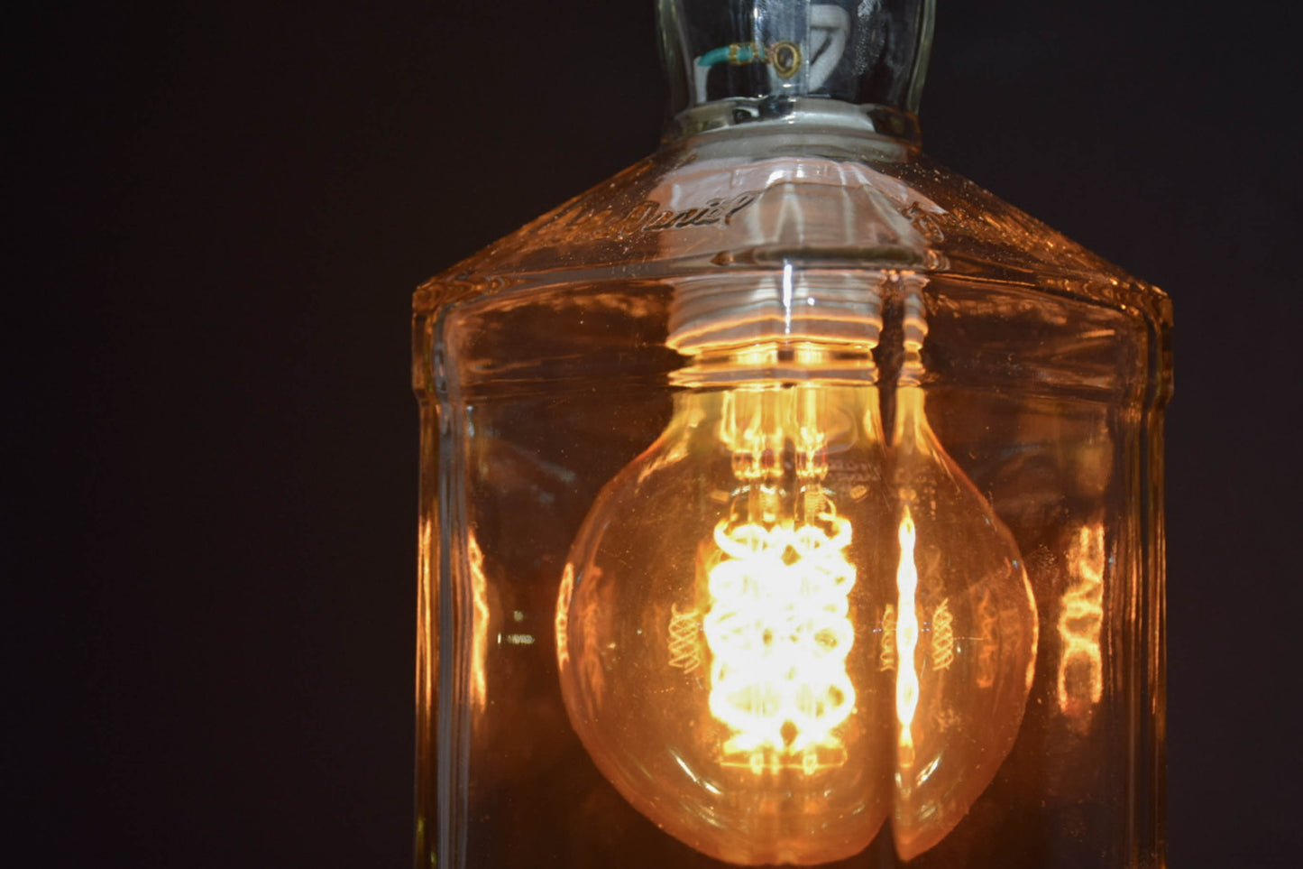 Upcycled Whiskey Bottle Light Fixture