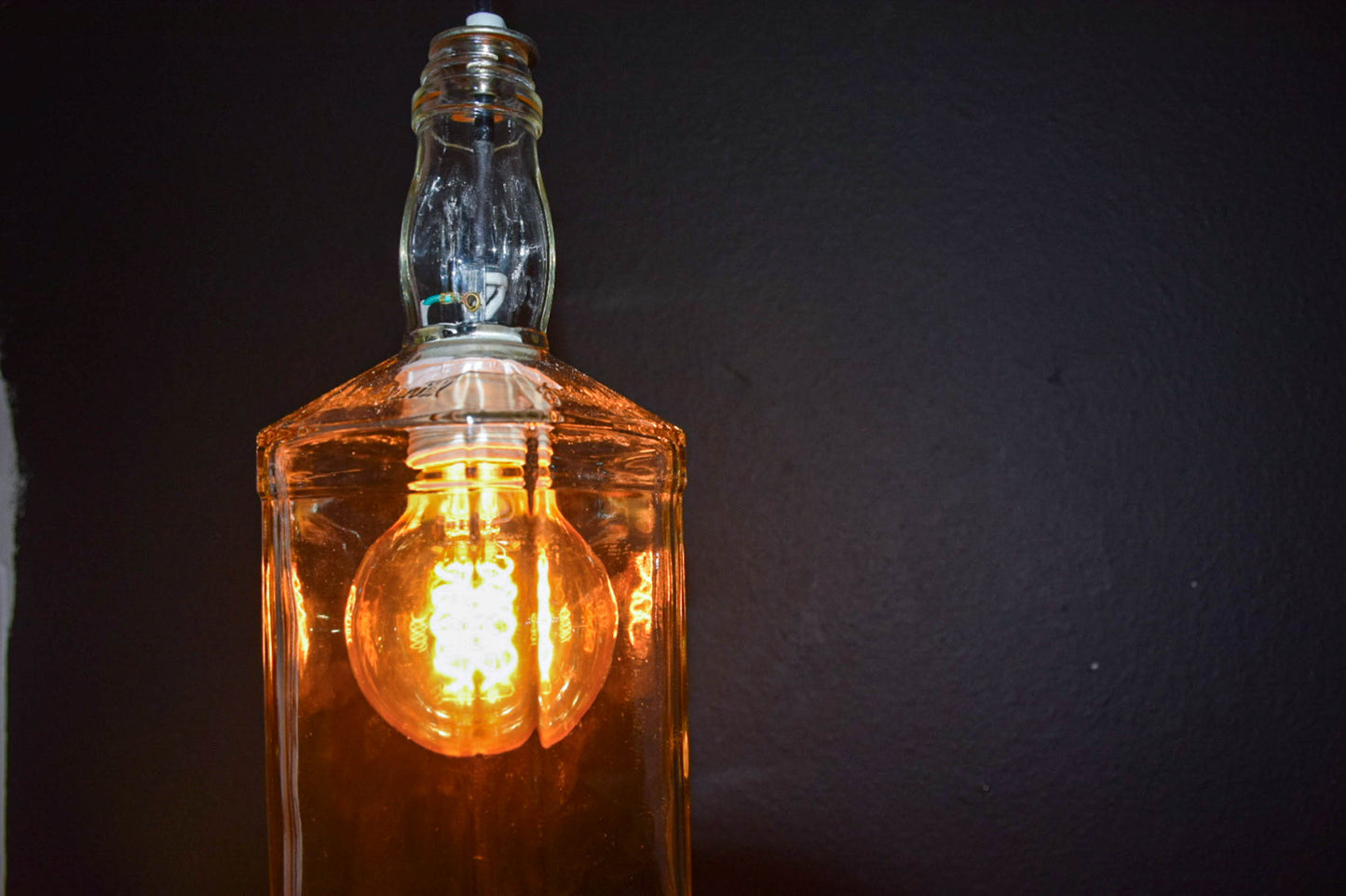 Upcycled Whiskey Bottle Light Fixture