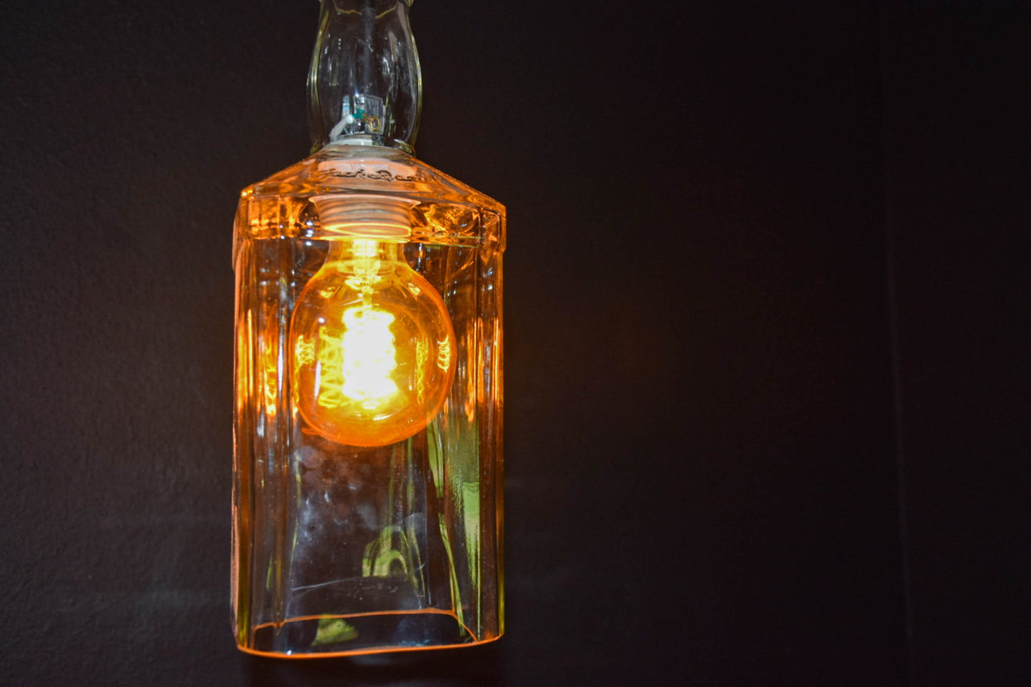 Upcycled Whiskey Bottle Light Fixture